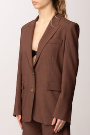 Pinko Giacca Monopetto In Tessuto Stretch Panama 106529 A2W6 L78