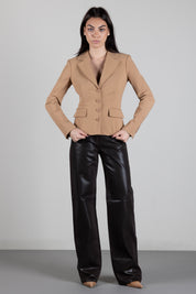 Elisabetta Franchi Giacca Monopetto In Tessuto Tecnico GI25367E2 DAINO