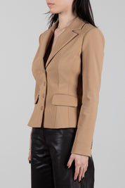 Elisabetta Franchi Giacca Monopetto In Tessuto Tecnico GI25367E2 DAINO