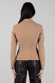 Elisabetta Franchi Giacca Monopetto In Tessuto Tecnico GI25367E2 DAINO