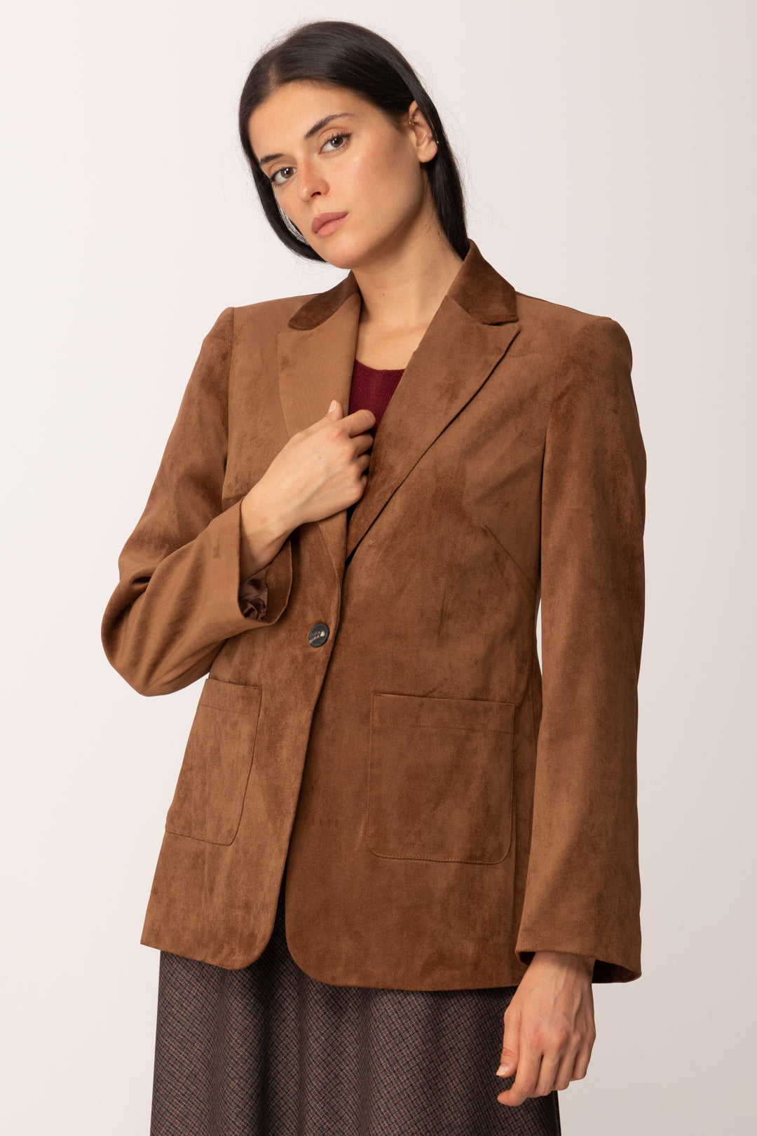 Khloe Femme Giacca Monopetto In Velluto MORO