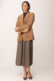 Khloe Femme Giacca Monopetto In Velluto TABACCO