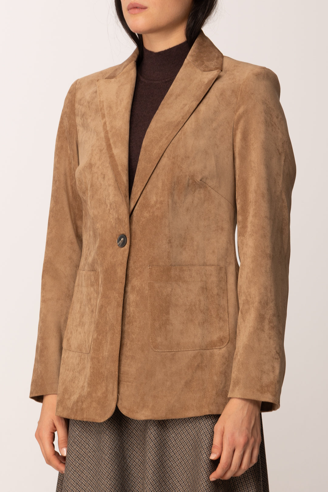 Khloe Femme Giacca Monopetto In Velluto TABACCO