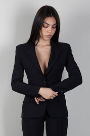Elisabetta Franchi Giacca Monopetto Slim In Crêpe Leggero GI25666E2 NERO