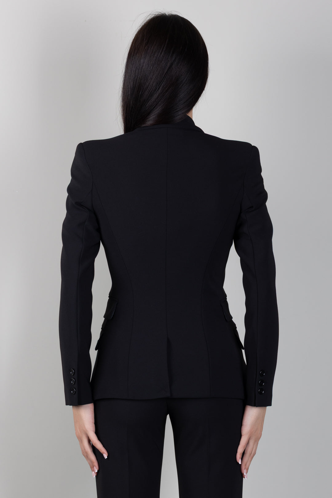 Elisabetta Franchi Giacca Monopetto Slim In Crêpe Leggero GI25666E2 NERO