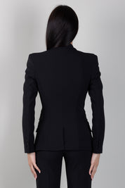 Elisabetta Franchi Giacca Monopetto Slim In Crêpe Leggero GI25666E2 NERO
