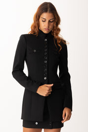 Patrizia Pepe Giacca Monopetto Taglio Lungo 8S0557 A025 NERO