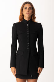 Patrizia Pepe Giacca Monopetto Taglio Lungo 8S0557 A025 NERO