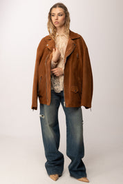 Aniye By Giacca Motorcycle Oversize 185096 COGNAC :PE26