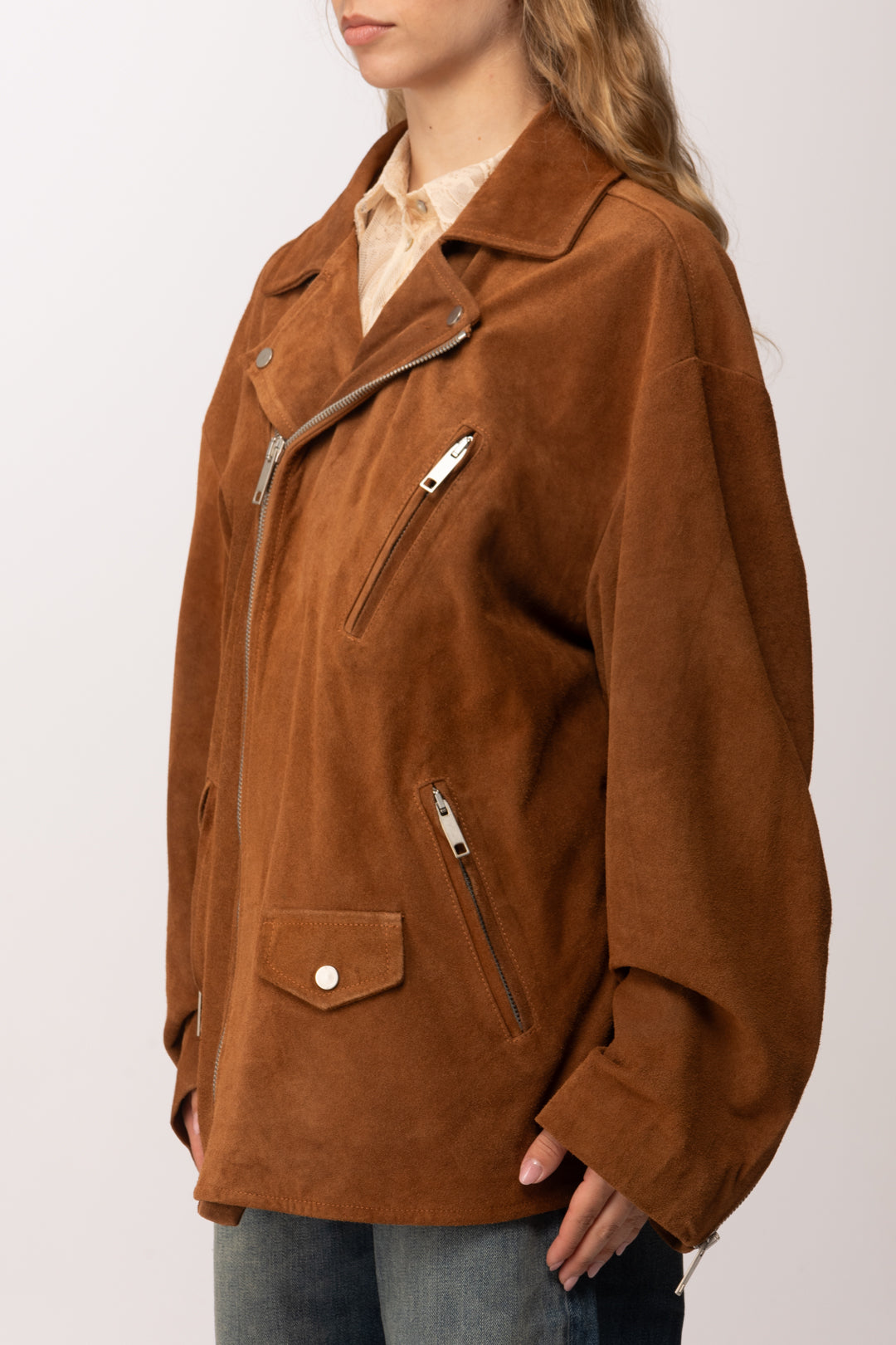 Aniye By Giacca Motorcycle Oversize 185096 COGNAC :PE26
