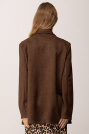 Khloe Femme Giacca Over Monopetto Effetto Scamosciato MORO