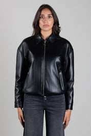 Patrizia Pepe Giacca Relaxed Fit In Similpelle 8O0000 E005 NERO