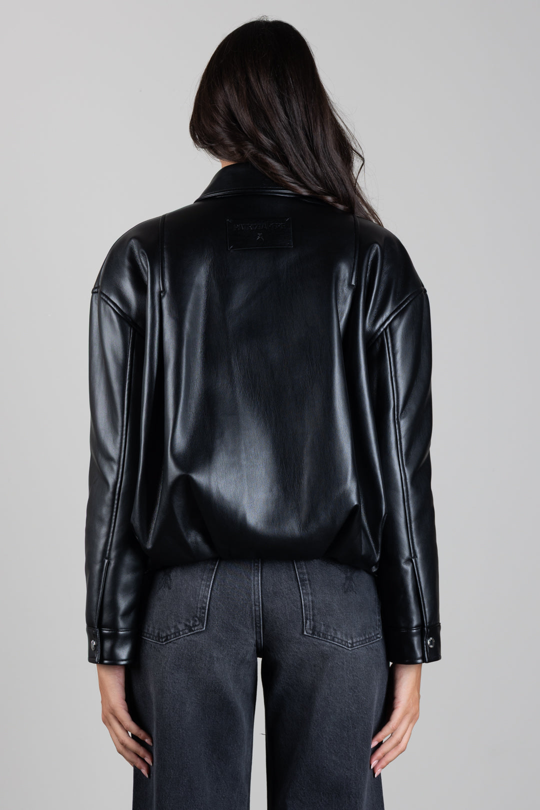 Patrizia Pepe Giacca Relaxed Fit In Similpelle 8O0000 E005 NERO