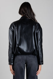 Patrizia Pepe Giacca Relaxed Fit In Similpelle 8O0000 E005 NERO