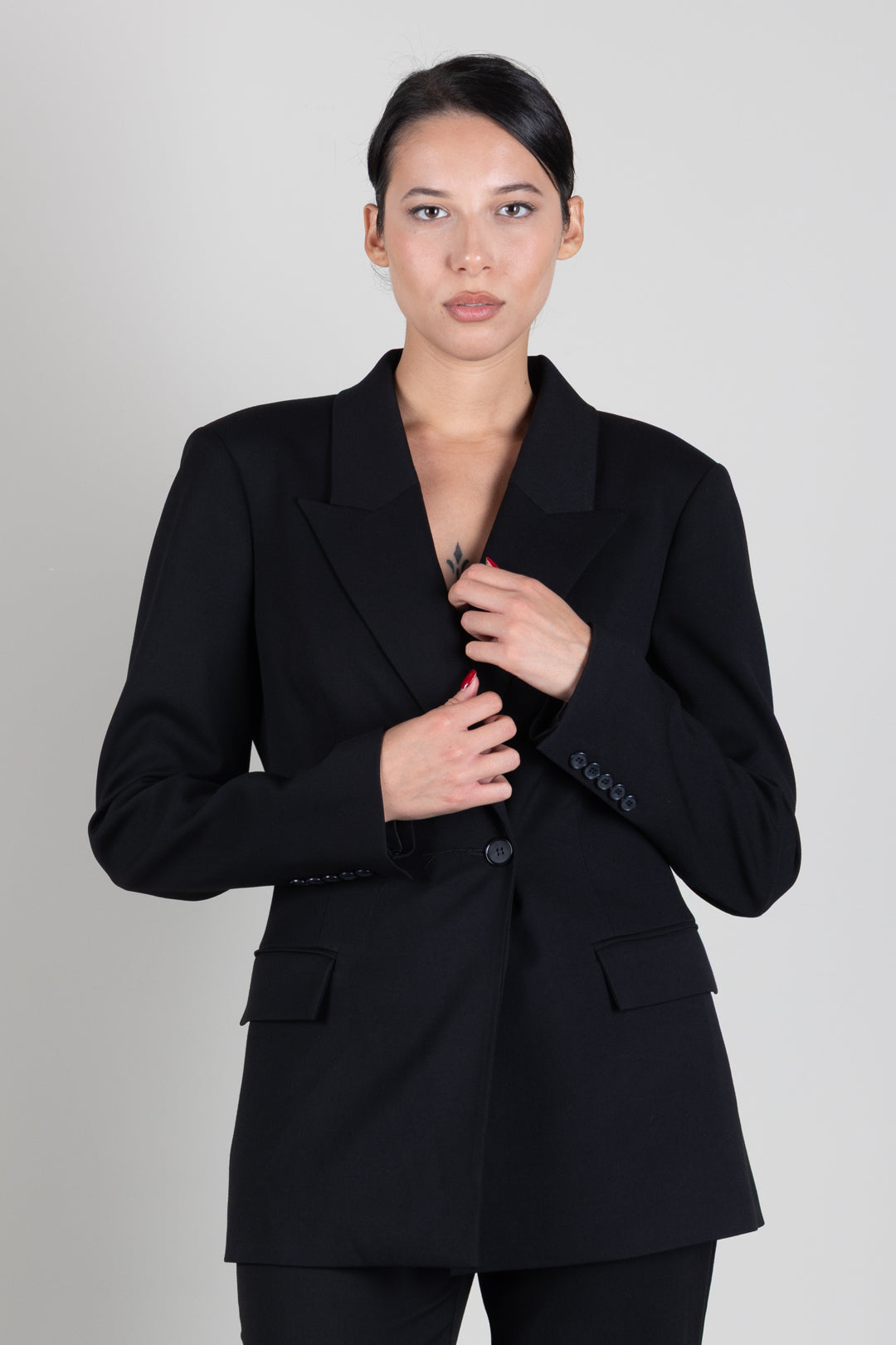 Aniye By Giacca Rio Sfiancata con Rever a Lancia 181098 BLACK :AI26