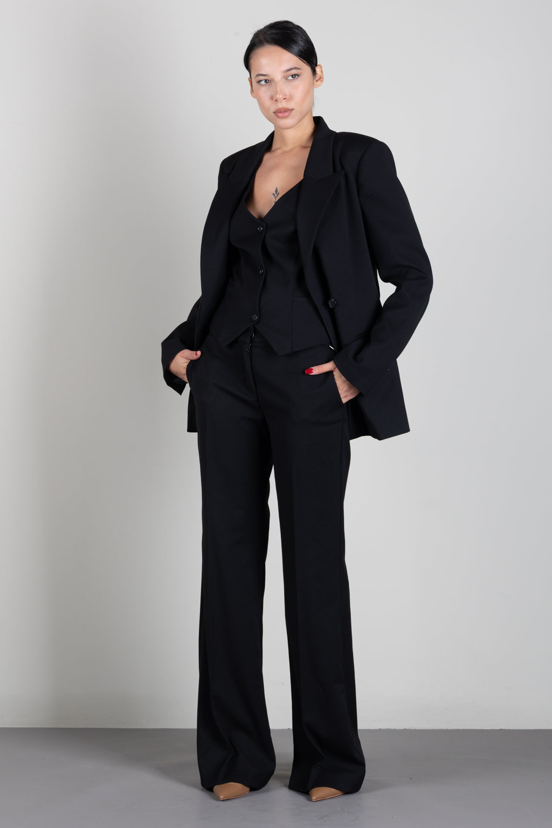 Aniye By Giacca Rio Sfiancata con Rever a Lancia 181098 BLACK :AI26