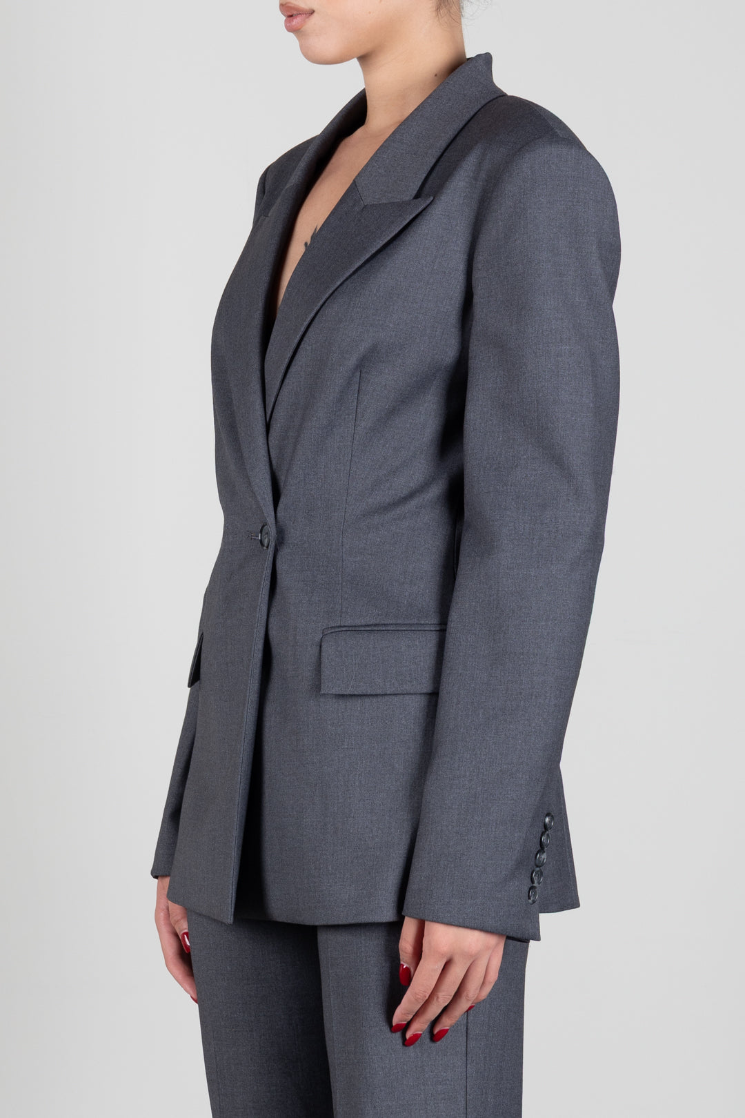 Aniye By Giacca Rio Sfiancata con Rever a Lancia 181098 GRAY :AI26