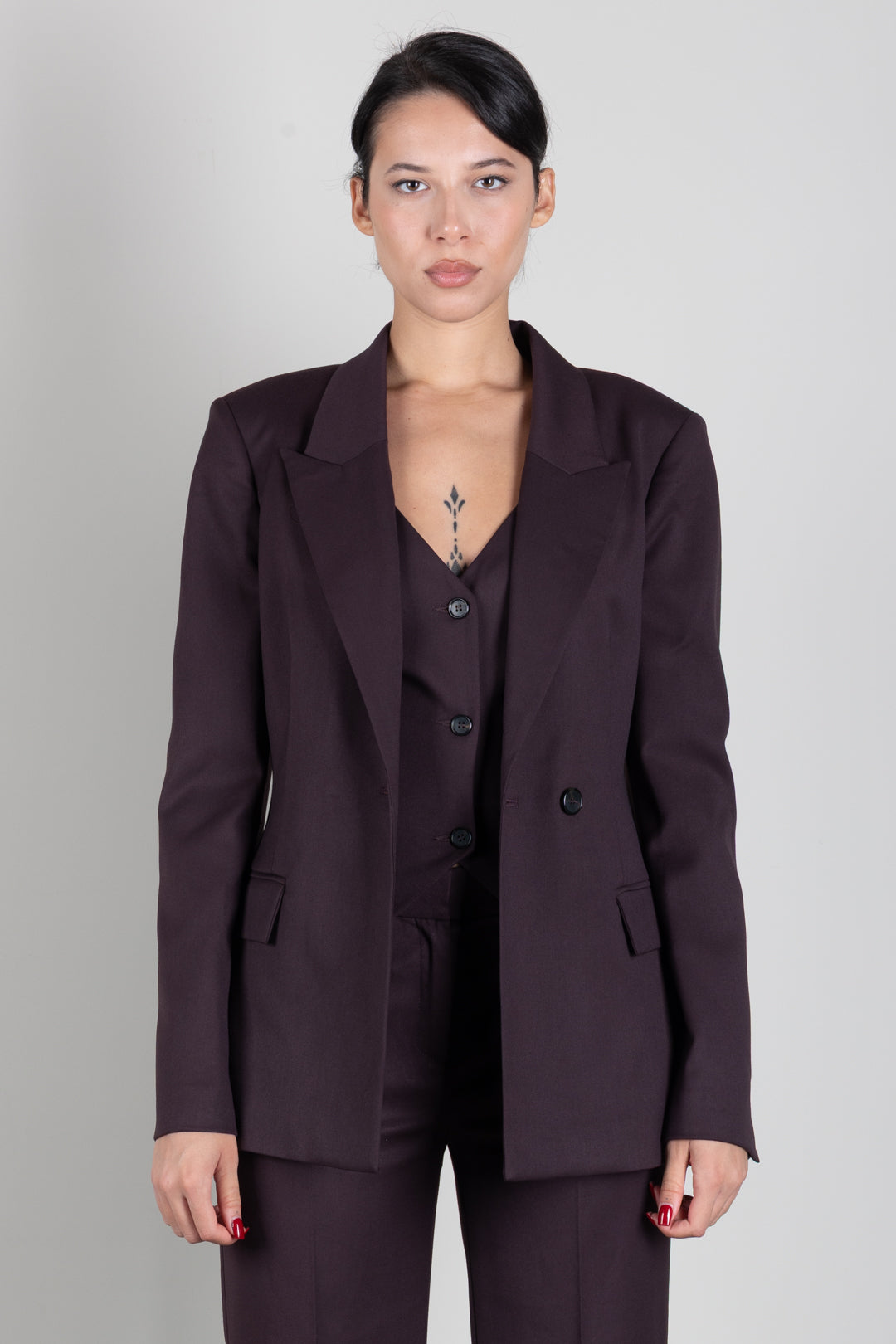 Aniye By Giacca Rio Sfiancata con Rever a Lancia 181098 RUBY NOIR :AI26