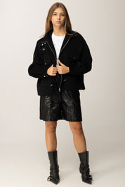 Pinko Giacca Utility con Tasche e Collo Alto NERO LIMOUSINE