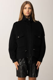 Pinko Giacca Utility con Tasche e Collo Alto NERO LIMOUSINE