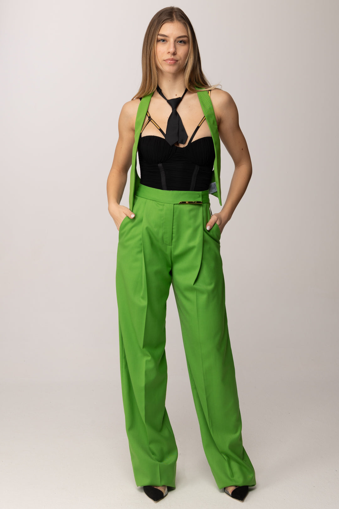 Elisabetta Franchi Gilet ALOE/NERO