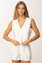 Khloe Femme Gilet Corto con Bottoni In Tinta BIANCO