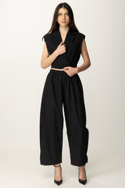 Pinko Gilet Corto con Rever Ed Elastico 104755 A2BQ NERO LIMOUSINE