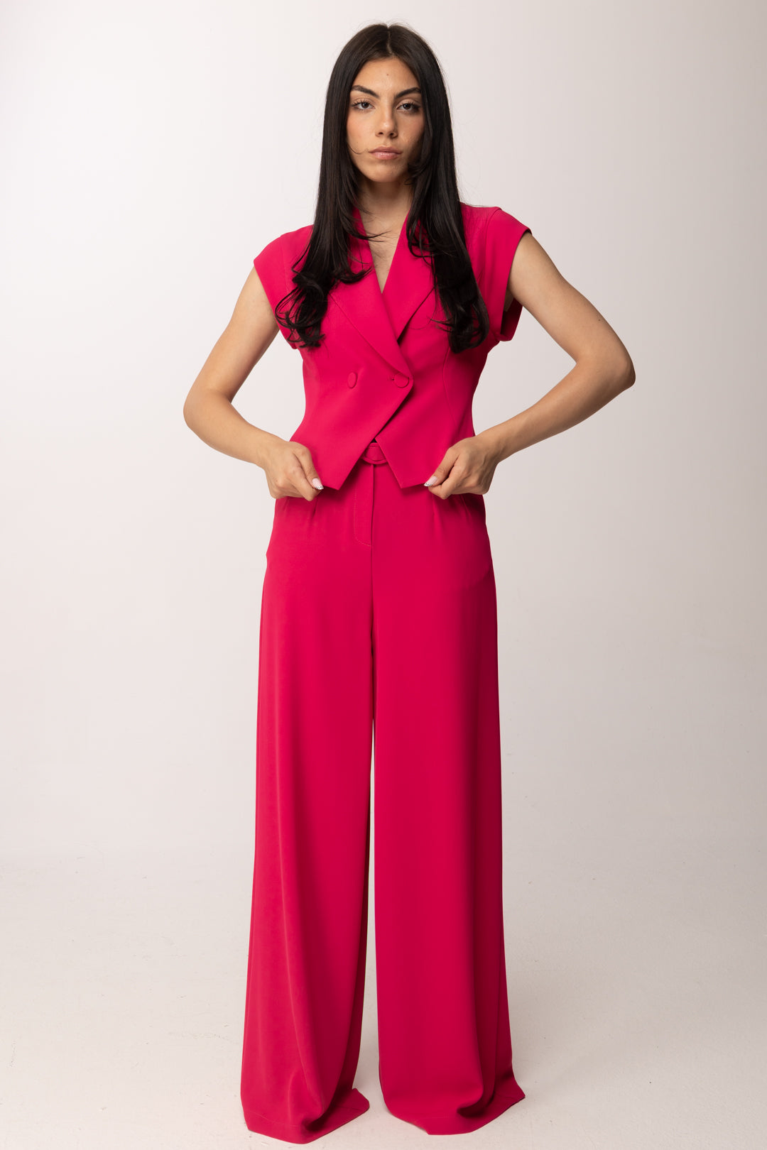 Imperial Gilet Corto Doppiopetto con Rever JBN7LHX FUXIA