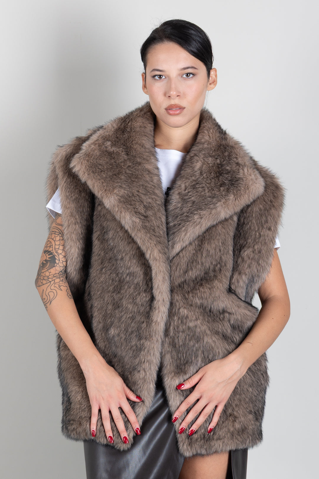 Aniye By Gilet Fur Raya 181017 POLAR WOLF :AI26
