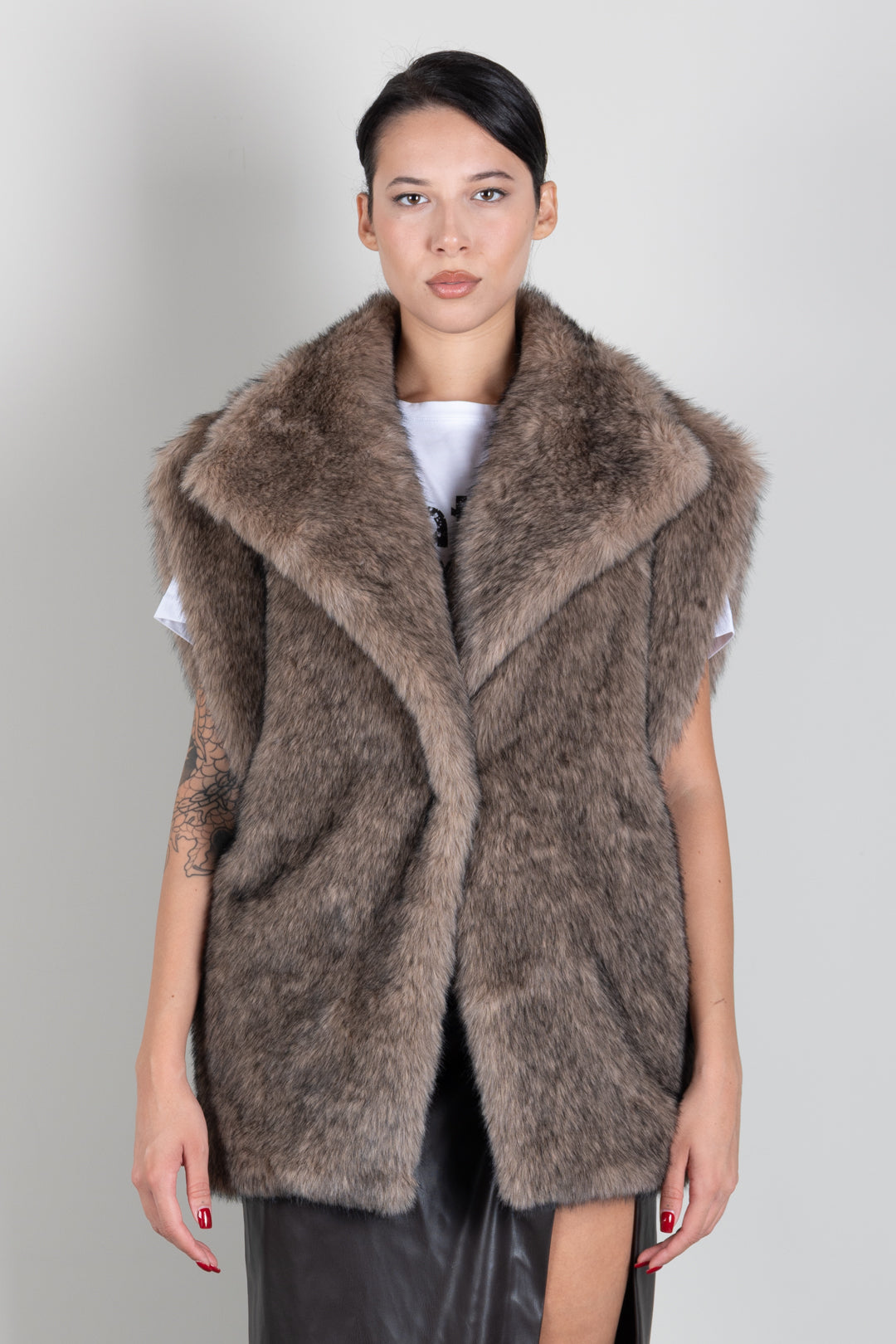 Aniye By Gilet Fur Raya 181017 POLAR WOLF :AI26