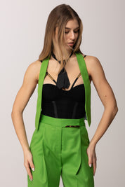 Elisabetta Franchi Gilet GL00761E2 ALOE/NERO