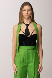 Elisabetta Franchi Gilet GL00761E2 ALOE/NERO