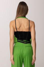 Elisabetta Franchi Gilet GL00761E2 ALOE/NERO