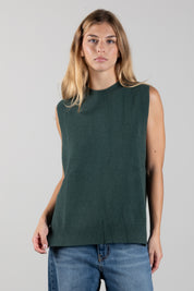 Manila Grace Gilet In Maglia con Spacchi Laterali M473VU BLACK FOREST :AI26