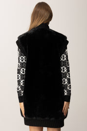 Pinko Gilet In Maglia Effetto Pelliccetta NERO LIMOUSINE
