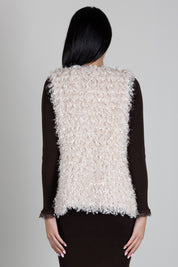 Twin-set Gilet In Maglia Effetto Pelliccia 262TP3131 PARCHMENT SCURO