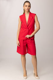 Twin-set Gilet In Misto Lino 261AP2320 MAGENTA