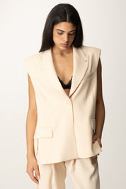 Aniye By Gilet Lungo Monopetto Bella 185562 VANILLA
