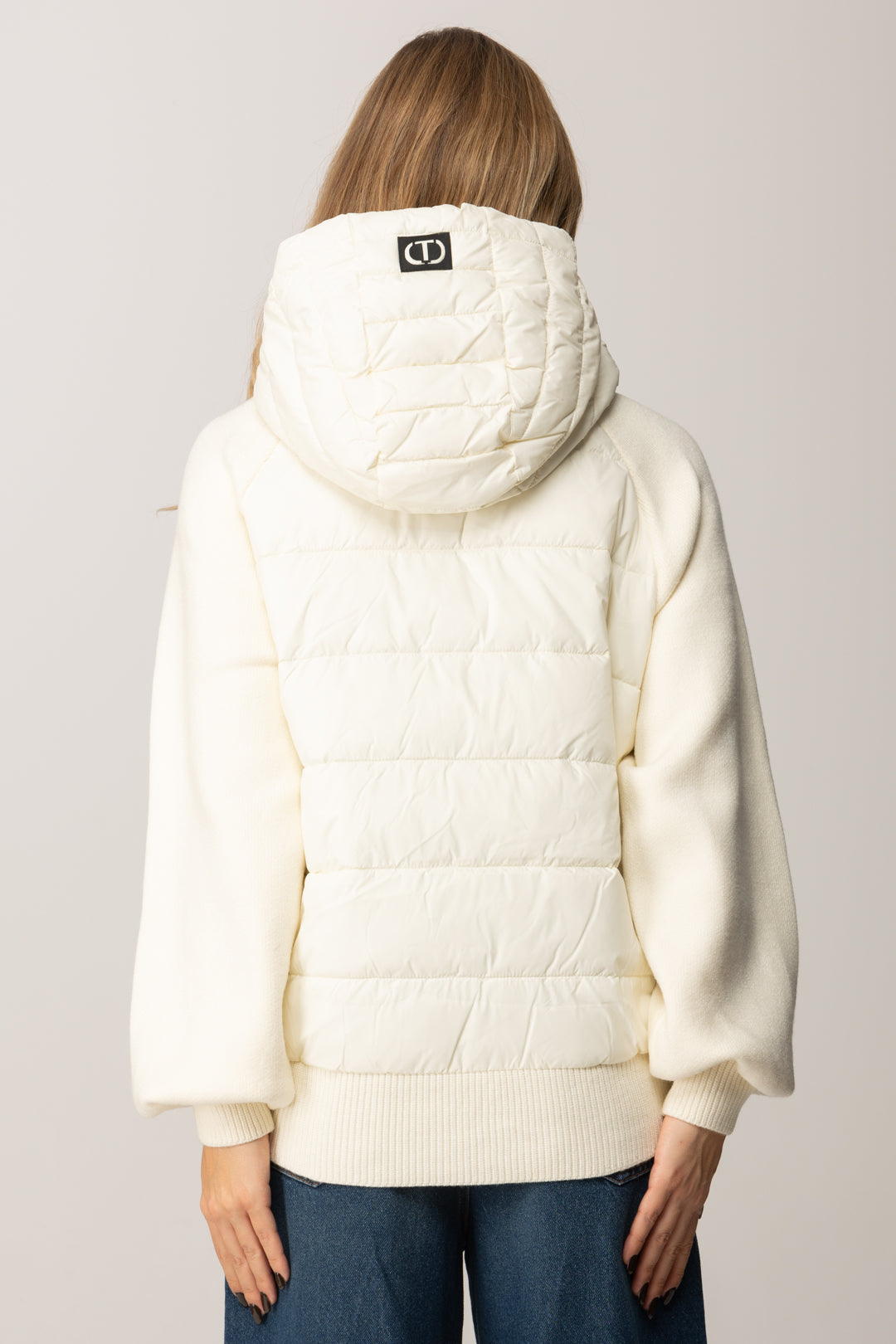 Twin-set Giubbino Imbottito con Inserti In Maglia 252TP2171 NEVE