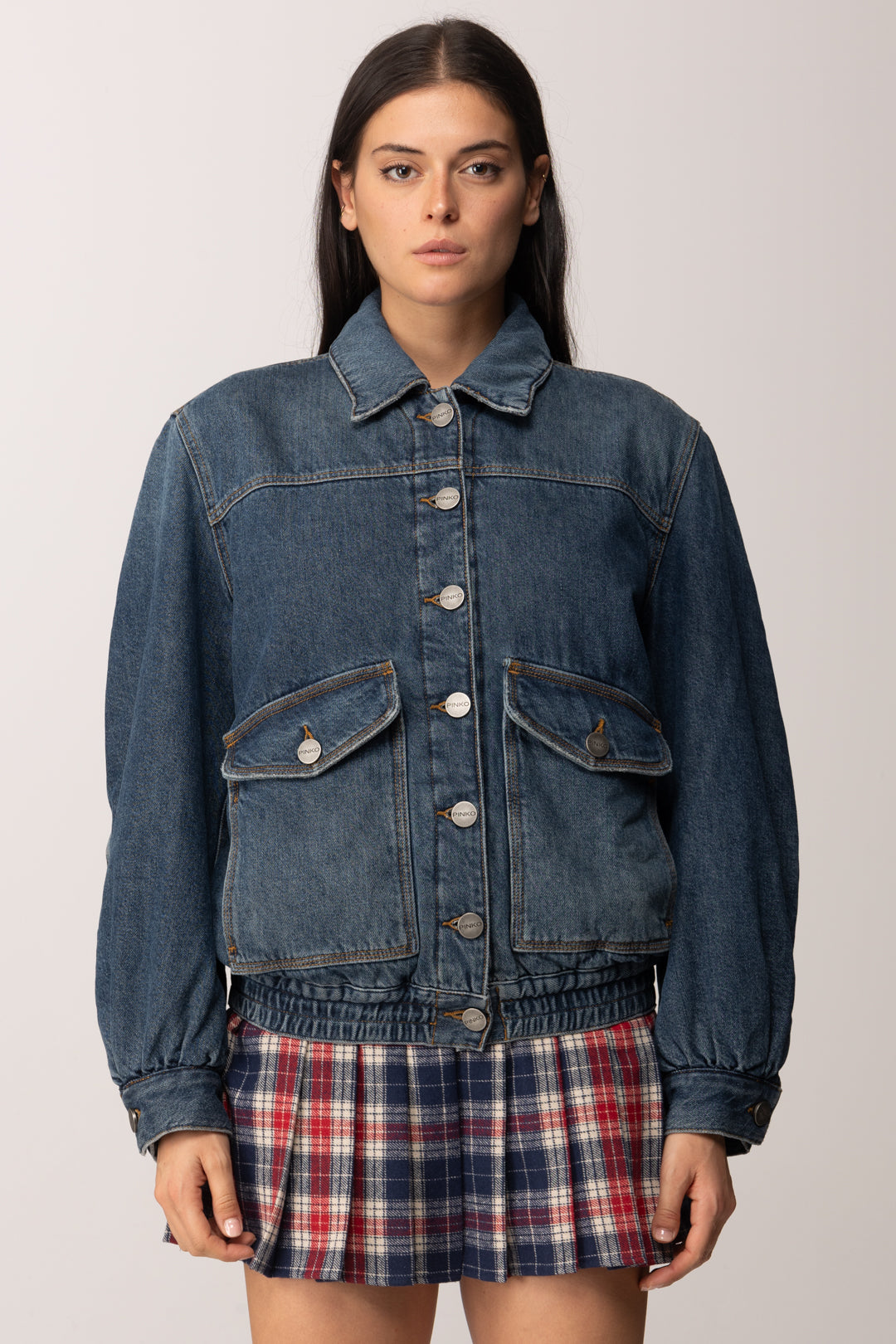 Pinko Giubbino In Jeans con Tasconi LAVAGGIO MEDIO SCURO