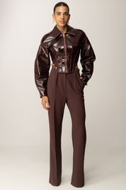 Elisabetta Franchi Giubbotto Bustier In Panno Spalmato GB00458E2 MERLOT