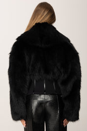 Elisabetta Franchi Giubbotto con Bustier e Pelliccia GB05A57E2 NERO