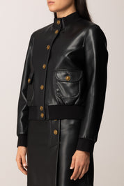 Twin-set Giubbotto Effetto Pelle con Bottoni 252TP2232 NERO