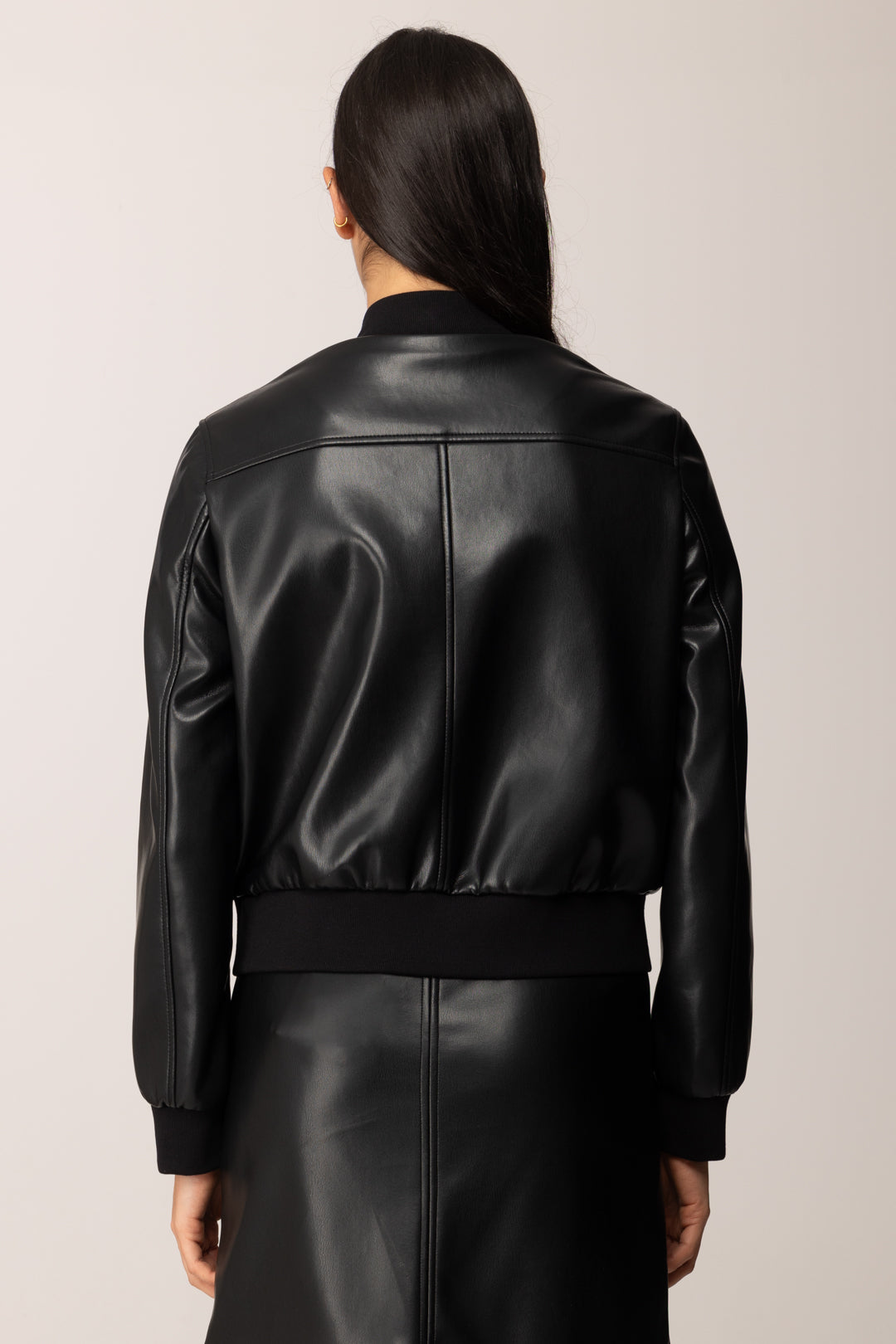 Twin-set Giubbotto Effetto Pelle con Bottoni 252TP2232 NERO