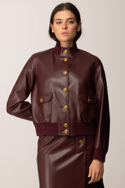 Twin-set Giubbotto Effetto Pelle con Bottoni 252TP2232 WINETASTING