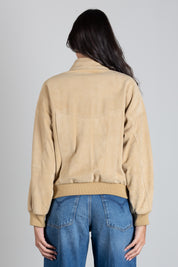 Patrizia Pepe Giubbotto In Pelle Scamosciata con Dettagli Zip 8O0149 L0003 ANOMALY BEIGE