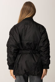 Pinko Giubbotto In Satin Tecnico con Cintura NERO LIMOUSINE