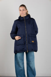 Elisabetta Franchi Bambina Giubbotto Parka con Cappuccio e Maxi Tasche EFGB143CNY043.4062