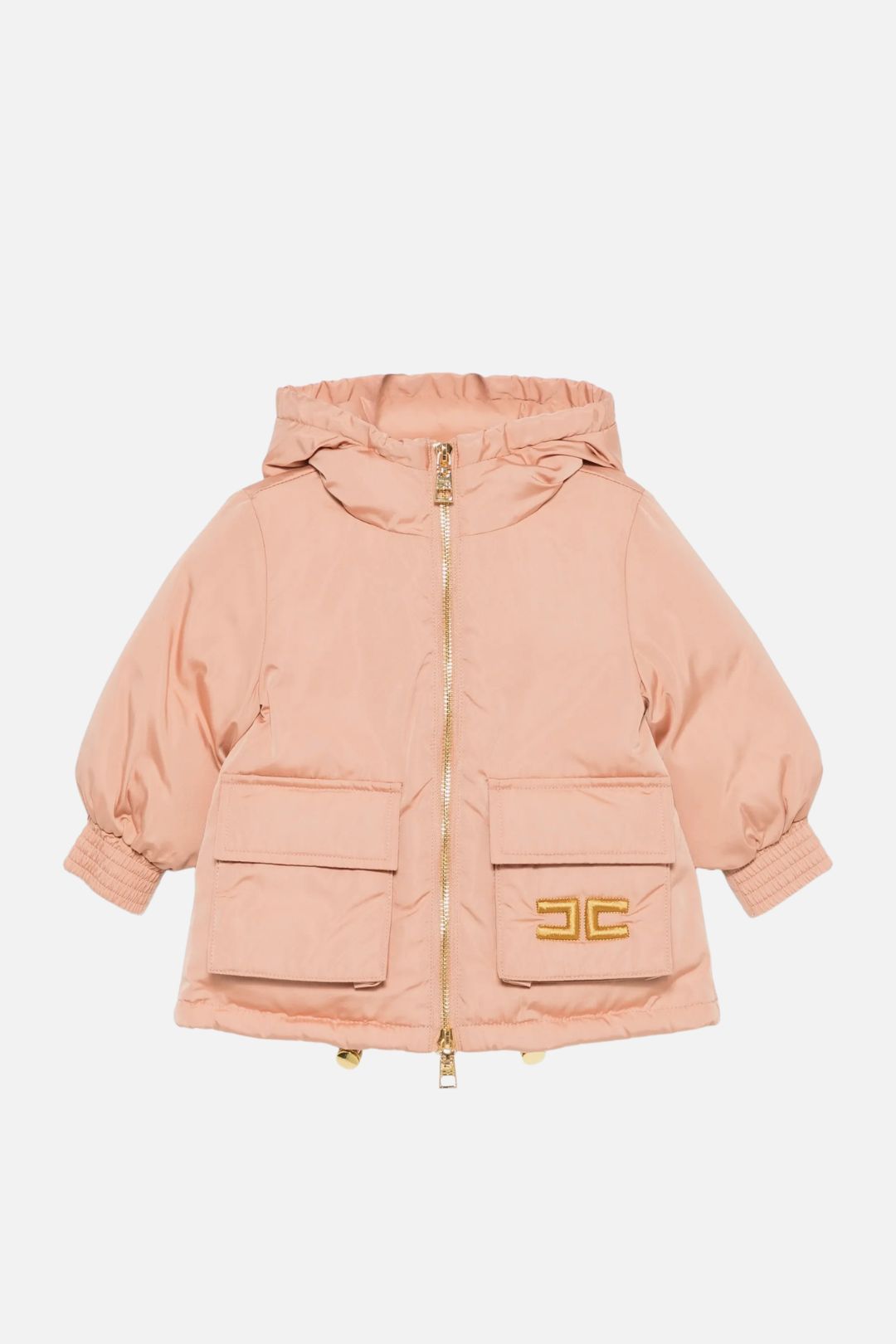Elisabetta Franchi Bambina Giubbotto Parka In Vela Satin con Ricamo Logo EGGB041CNY044.C076