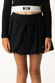 Elisabetta Franchi Bambina Gonna a Palloncino In Satin con Coulisse EFGO1920RA025 NERO